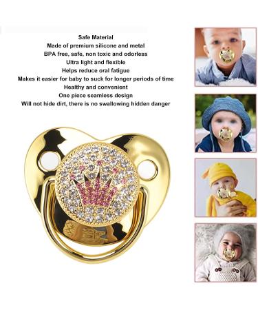 Alomejor Baby Pacifier - Ultra Light Soft Bling Silicone for 6-18 Months Infant (Gold) - Buy Online on GoSupps.com