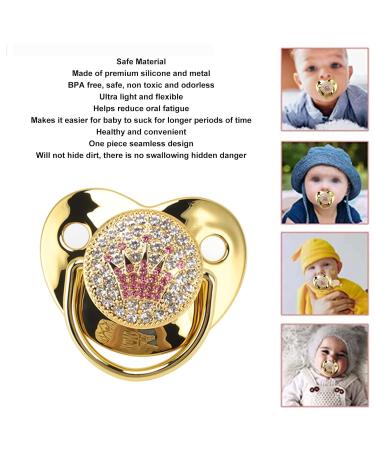 Ultra-Light BPA-Free Baby Pacifier with Rhinestone Crown | Soft Bling Silicone for Newborns 6-18 Months - Buy Online on GoSupps.com