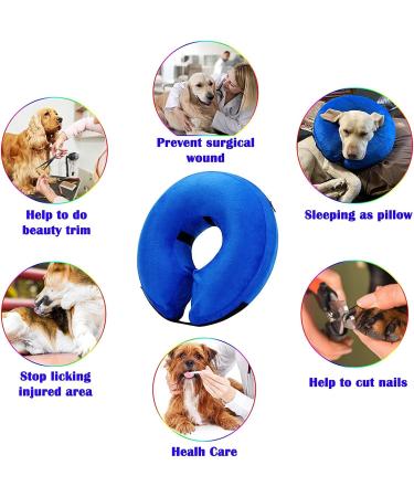 Katoggy Inflatable Dog Cone Collar - Soft Recovery Collar for Dogs & Cats - Adjustable Elizabethan Collar for Surgery - Large Blue - Buy Online on GoSupps.com