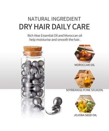 MIVAVO Hair Oil Capsules: Split End Repair & Keratin Treatment for All Hair Types - Silvery Gray - Buy Online on GoSupps.com