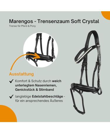 Marengos Soft Crystal Bridle for Horses & Ponies | Anatomical Leather Breeches | Premium Black Horse Accessories - Buy Online on GoSupps.com
