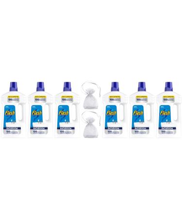 Flash Impeccable Clean All Purpose & Bathroom Floor Cleaner 950ml with Febreze Fresh Scent Case of 6 Bottles + Our Gift for You: Organza Small Bag
