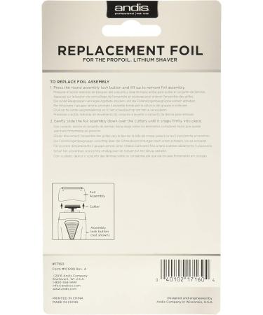 Andis 17160 Replacement Foil for Pro-Foil & Lithium Shaver | Compatible with Andis Models | Super Soft Gold Titanium Cutters | Close Cutting, Smooth Shaving - Zero Finish Gray - Buy Online on GoSupps.com