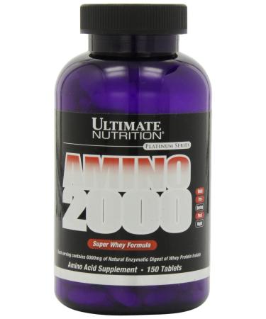 Ultimate Nutrition Amino 2000 Tablets Super Whey Formula Amino Acid Supplements with L-Leucine L-Isoleucine and L-Valine 2000mg 150 Tablets