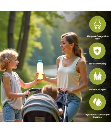 Morning Miracle Natural Allergy Relief Non-Drowsy Drink Mix for Sinus Support Steady Energy and Daily Natural Antihistamine for Adults and Kids (Non Caffeinated 30 Stick Variety Pack) Caffeine Free - Buy Online on GoSupps.com