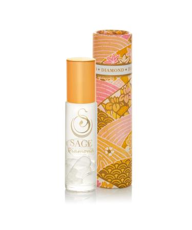Diamond Perfume Oil Roll-On by Sage- 1/4 oz Vegan & Cruelty-Free Subtle Scent Sandalwood White Amber Musk Diamond 1/4 Oz Gemstone Roll-On