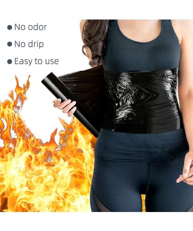 60m Black Osmotic Plastic Body Wrap for Workout and Sweat Enhancement - Reduce Stomach Cellulite with Power Wrap Film - 1 Roll - Buy Online on GoSupps.com