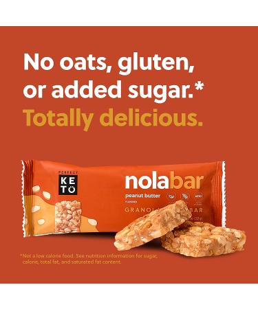 Perfect Keto Nola Bars - Gluten-Free Chewy Peanut Butter Granola Bars | Zero Added Sugar & Carbs | Nutrient-Dense Snack for Curbing Cravings | 8 Bars 32g - Buy Online on GoSupps.com