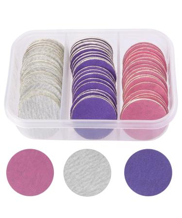 Bestgle Sanding Disc Pedicure 60 Pieces Feet Grinder Sandpaper 25 mm Foot Care Replacement Foot Grinder Head Discs Pad Remover Sandpaper Discs for Cracked Heel Dead Skin with Wave 180 Grit