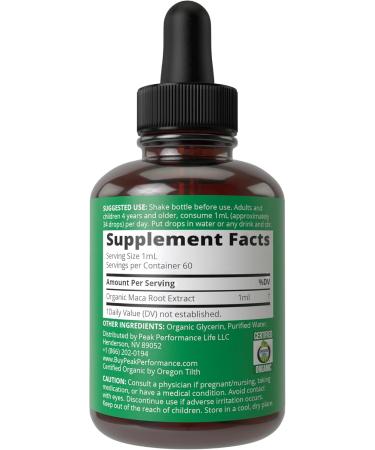 Maca Root Liquid Drops | USDA Organic Vegan Supplement for Energy Endurance & Mood | Zero Sugar Gluten Free High Bioavailability - Buy Online on GoSupps.com