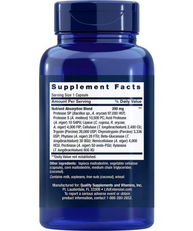 Life Extension Extraordinary Enzymes - 60 Capsules for Digestive Health & Wellness - Buy Online on GoSupps.com