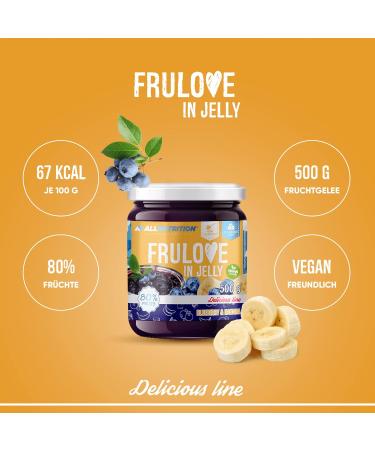 Frulove Sugar-Free Jam - Blueberry & Banana 500g | Low Carb Fruit Jelly Spread | Vegan Friendly | 80% Fruit Content - Buy Online on GoSupps.com