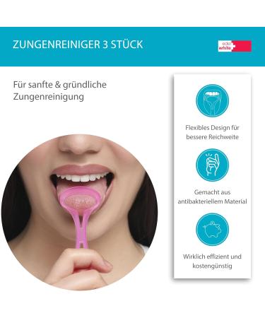 Edel+White Tongue Cleaner Set - 3 Pcs Tongue Scrapers for Enhanced Oral Hygiene & Bacteria Removal - Buy Online on GoSupps.com