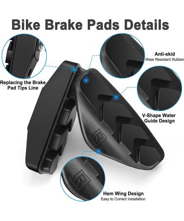 NUWAB 2 Pairs Premium Bike Brake Pads 50mm - Professional Caliper Brake Blocks for Road Bicycle with Allen Wrench - Buy Online on GoSupps.com