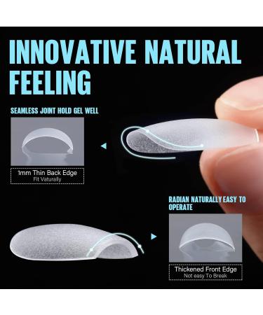 TOMICCA Short Coffin Nail Tips 360PCS - Soft Gel Full Cover Matte Clear False Acrylic Nails Kit - Buy Online on GoSupps.com