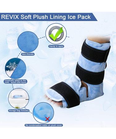 REVIX Ankle Ice Pack Wrap for Foot Pain Relief - Reusable Gel Cold Packs for Achilles Tendonitis, Plantar Fasciitis, Sprains, and Heel Injuries - Blue - Buy Online on GoSupps.com