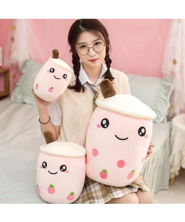 Kekeso Boba Plush Pillow - Soft Bubble Pearl Milk Tea Stuffed Toy Hugging Cushion (Pink, 35cm/13.77inch) - Buy Online on GoSupps.com