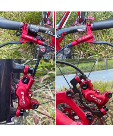 JFOYH 4-Piston Hydraulic Disc Brake Set for Mountain Bike | 160mm Rotors | Pre-Bled Kit | Red | Left-Rear & Right-Front - Buy Online on GoSupps.com