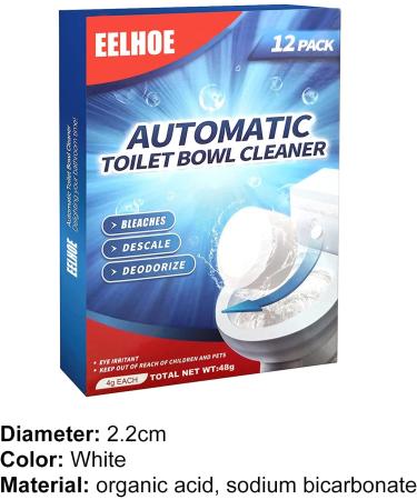 Bath Cleaner Household Slow-Dissolving Portable White Toilet Cleaning Tablet Widely Use Paper Durable Compatible with Hotel 12Pcs/Bag White 12 count (Pack of 1) - Buy Online on GoSupps.com