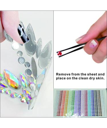 Self-Adhesive Rhinestone Face Gems Set - 6 Sets + 15 Colors 900pcs Face Jewels for Makeup, Music Festivals - Women, Men, Kids - Buy Online on GoSupps.com