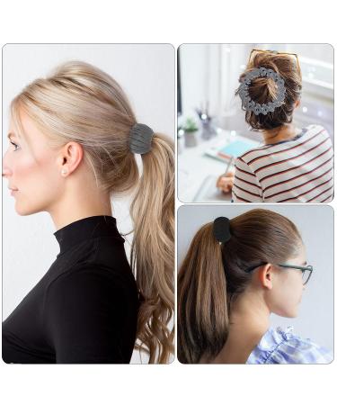 Sibba Bird Nest Hair Clip Set - 2 Pcs Hairpins for Lazy Ponytail Holders and Bun Styles - Velvet Fleece Head Accessory for Women and Girls - Black/Grey - Buy Online on GoSupps.com