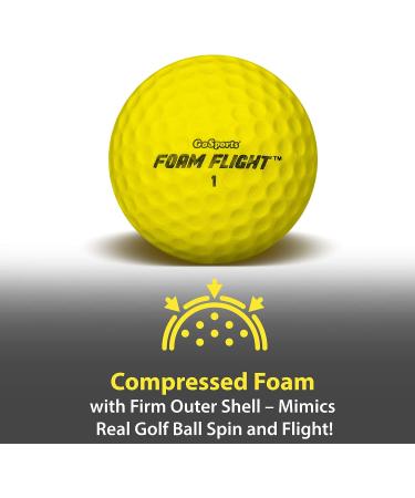 GoSports Foam Flight Practice Golf Balls - 24 Pack (White/Yellow) - Limited Flight Training Balls - Buy Online on GoSupps.com