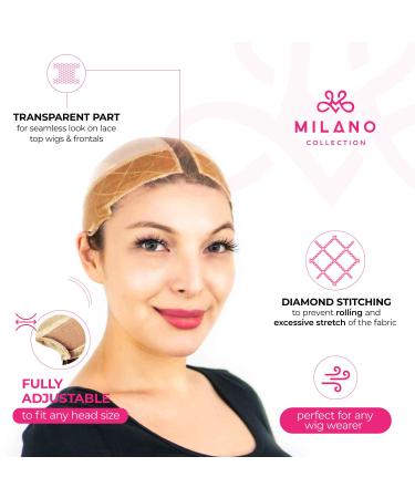 Milano Collection Top Wig | Women's Stocking Dome Cap with Elastic Headband | 2-Piece Set in Beige - International Shipping Available - Buy Online on GoSupps.com