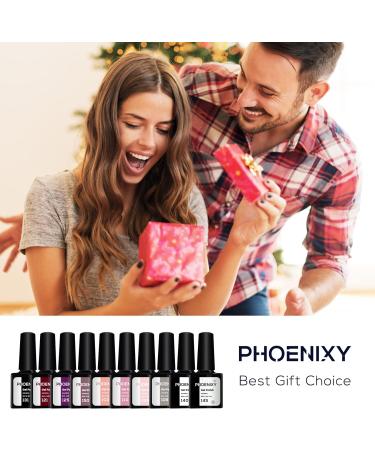 Phoenixy Gel Nail Kit - 10 Colours Starter Kit with 36W UV LED Lamp | Manicure Tools & Nail Polish Set - Perfect Gift for Women - 30 Piece Set - Buy Online on GoSupps.com