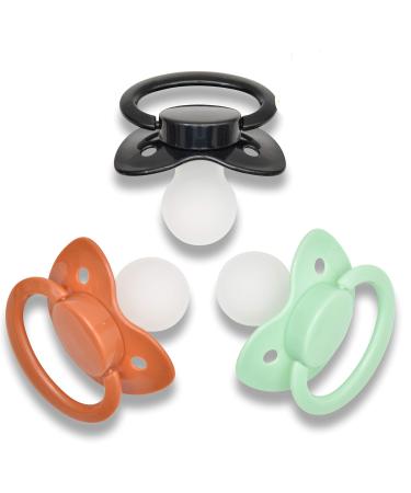 J&Or The Classic Original Adult Sized Pacifier Dummy - Three Color Pack Brown Coffee | Spicy Mint | Black Mamba