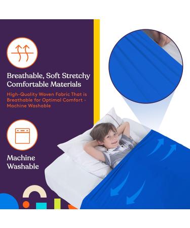 Special Supplies Sensory Bed Sheet for Kids - Compression Alternative to Weighted Blankets - Breathable & Stretchy - Cool Comfortable Sleeping Bedding - Blue Twin - Buy Online on GoSupps.com