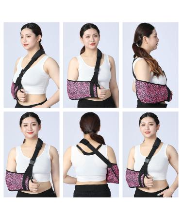 Leopard Arm Sling for Shoulder & Elbow Injury - Support Brace for Adults & Teens - Red Leopard Print - Buy Online on GoSupps.com