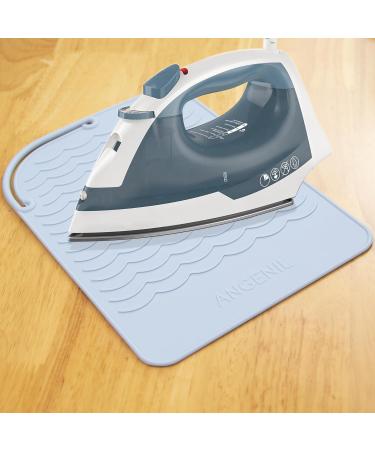 Angily Heat-Resistant Mat for Curling Bars & Styling Tools - Silicone Heat Protection Mat (23cm x 17cm) - Ideal for Smoothing Iron & Hair Curls - Blue - Buy Online on GoSupps.com