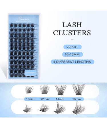 Doores DIY Lash Extension Kit - 72 Pcs Camellia18 Individual Lashes Natural Curl Glue Tweezers & Remover | Soft & Super Thin Band Eyelash Extensions - Buy Online on GoSupps.com
