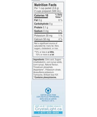 Crystal Light Lemon Lime Singles 120 single servings (12 Boxes of 10 Packets) 3.6 g (Pack of 120) Lemon Lime - Buy Online on GoSupps.com