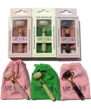 Ari Anwa Skincare Mini Jade Roller | Travel Size Face Yoga Tool for Cooling & Relaxation | Perfect for Decongesting While Traveling - Buy Online on GoSupps.com