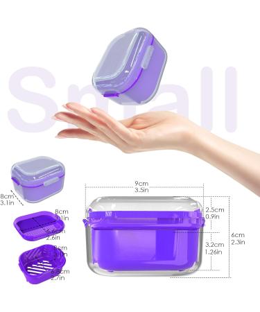 Argomax Denture Box - Dark Purple Prosthesis Storage Cleaning & Soaking Solution with Sieve | Durable & Stylish Dentistry Box - Buy Online on GoSupps.com