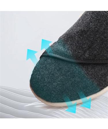 NVBHOF Diabetic Shoes for Men - Autumn & Winter Warm Fleece, Extra Wide Recovery Shoe for Elderly, Health Gift for Parents - Size 9C Black - Buy Online on GoSupps.com