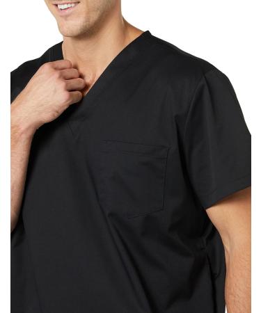 Amazon Essentials Men's V-Neck Scrub Top - Medium Black | Pockets Included - Buy Online on GoSupps.com