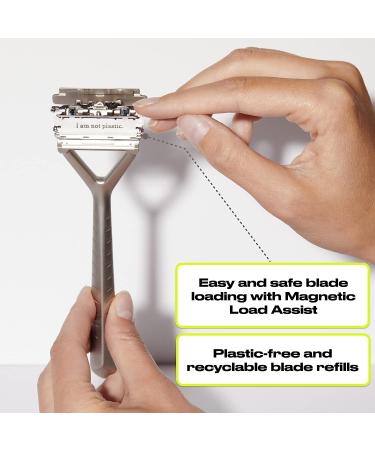 Leaf Chrome Razor - Plastic-Free Three-Blade Pivoting Head Razor | Women & Men - Buy Online on GoSupps.com