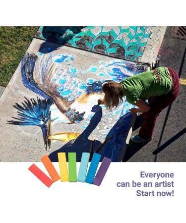 VIOLETTO Soft Chalk Pastels Set - 64 Colors + 2 Sticks - Non Toxic Dry Square Pastels for Artists, Kids, and Adults - Perfect for Painting and Hair Chalk - Short Pastels - Buy Online on GoSupps.com