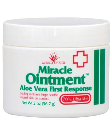 Miracle Ointment | Aloe Vera First Aid Cream with 70% UltraAloe Pure Aloe Vera Gel | 2 ounce jar