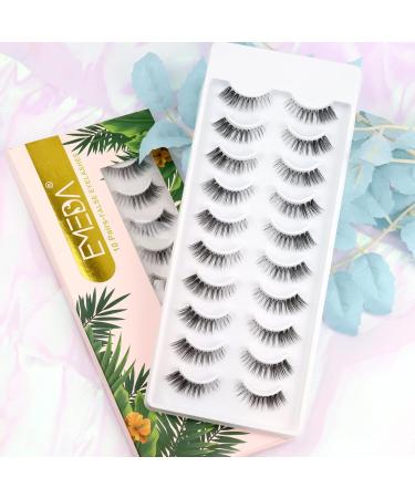 Emeda Natural False Eyelashes - 10 Pairs 2 Styles Clear Band 100% Handmade Cat Eye & Soft Whisper Lashes - Buy Online on GoSupps.com