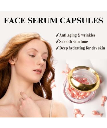 Face Serum Capsules Anti Aging Serum for Face Naturals Collagen Oligopeptide Serum Capsules Collagen Peptide Anti Wrinkle Serum Dark Spot Corrector Long Lasting Hydration Restore Elasticity - Buy Online on GoSupps.com