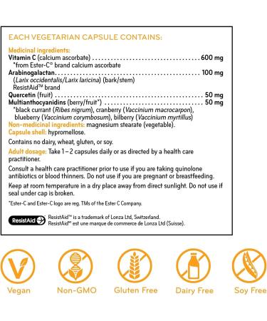 Sisu Ester-C Supreme Capsules 24-hour Immune Support With Antioxidant Bioflavonoids and Larch Arabinogalactan for Immune System Support 60 caps Citrus free Gluten Free Vegan Non-GMO - Buy Online on GoSupps.com