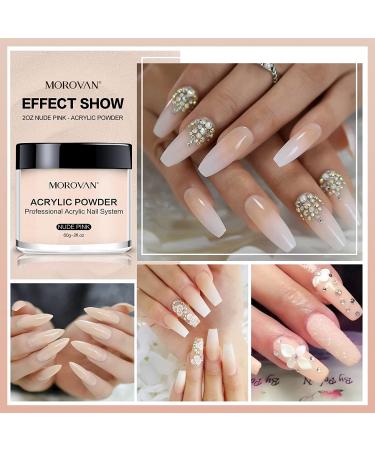 Morovan 2oz Nude Pink Acrylic Powder - Professional Polymer for Acrylic Nail Extension and Carving - Buy Online on GoSupps.com