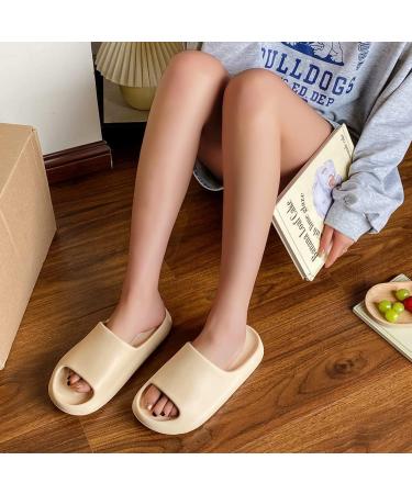 Platform Pillow Slippers for Women and Men - Anti-Slip Lightweight Spa Sandals in Khaki - Buy Online on GoSupps.com
