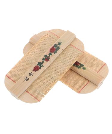 PACKOVE 2pi ces Peigne Cheveux Double Face Bambou Antipelliculaire pour Chevelu Sensible Peigne Dents Fines pour Toilettage des Animaux