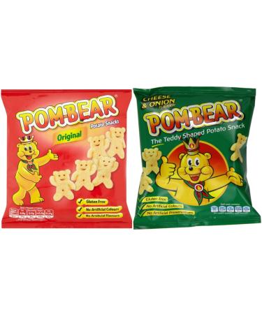 Pom Bear Bundle - Original and Cheese & Onion Crisps - 2 boxes / 36 x 19gm