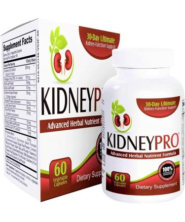 Kidney-Pro (All-in-1) with 21 Kidney Health Supplements in 1 Formula Including Cranberry Extract - Total Kidney Support Supplement - Kidney Cleanse Detox - Easy to Swallow - 60 Veggie Capsules