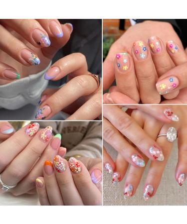 30 Sheets 3D Flower Nail Art Stickers - Colorful Floral Decals for Acrylic Nails | Cute Rose Daisy & Cherry Blossom Designs - Buy Online on GoSupps.com